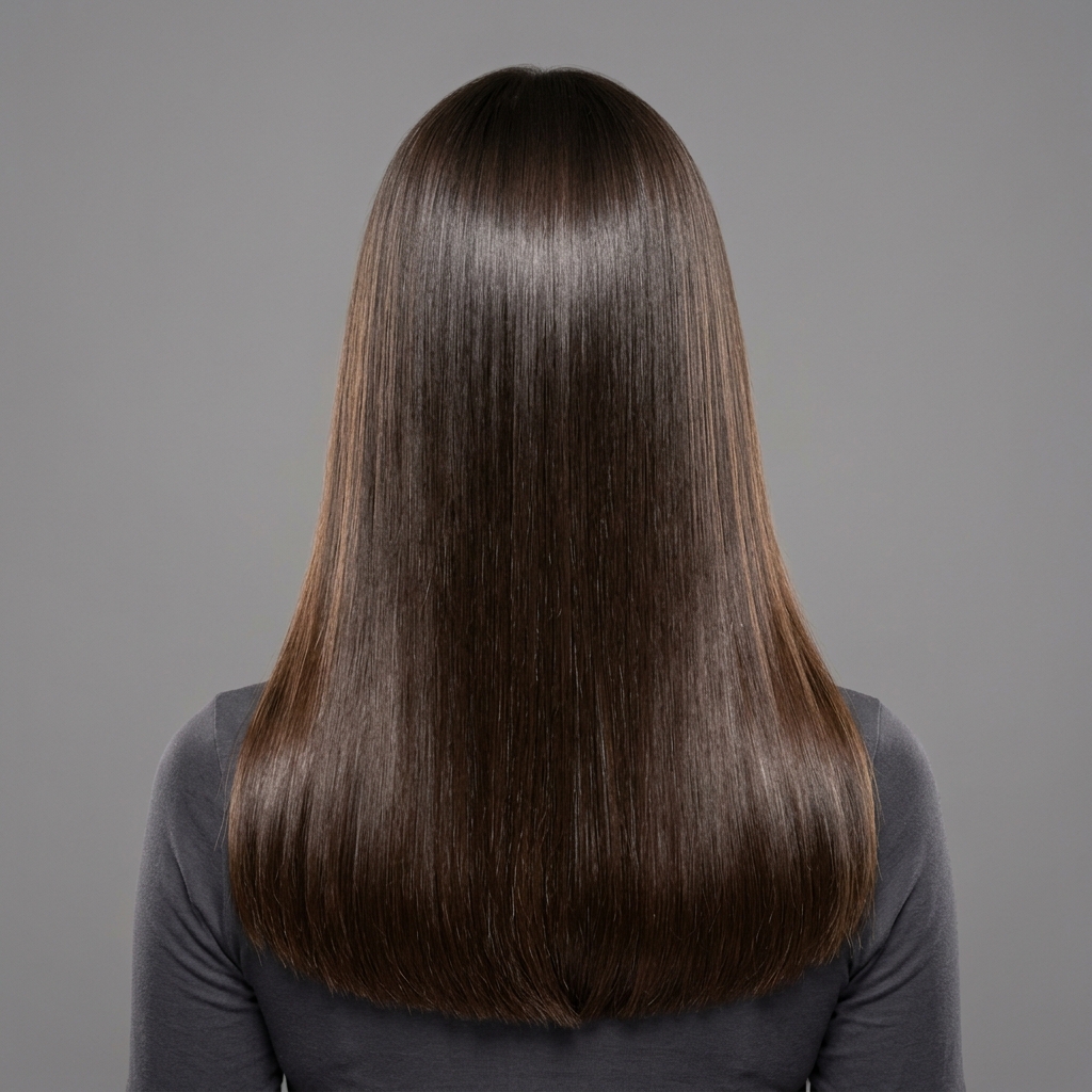 Client with sleek, styled hair after a professional blowout at VIZILTI Salon