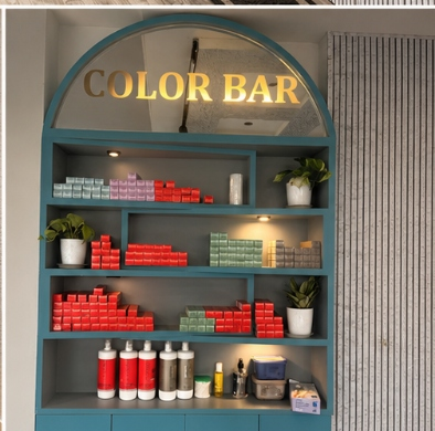 Hair colour and balayage service being applied at VIZILTI Salon colour bar