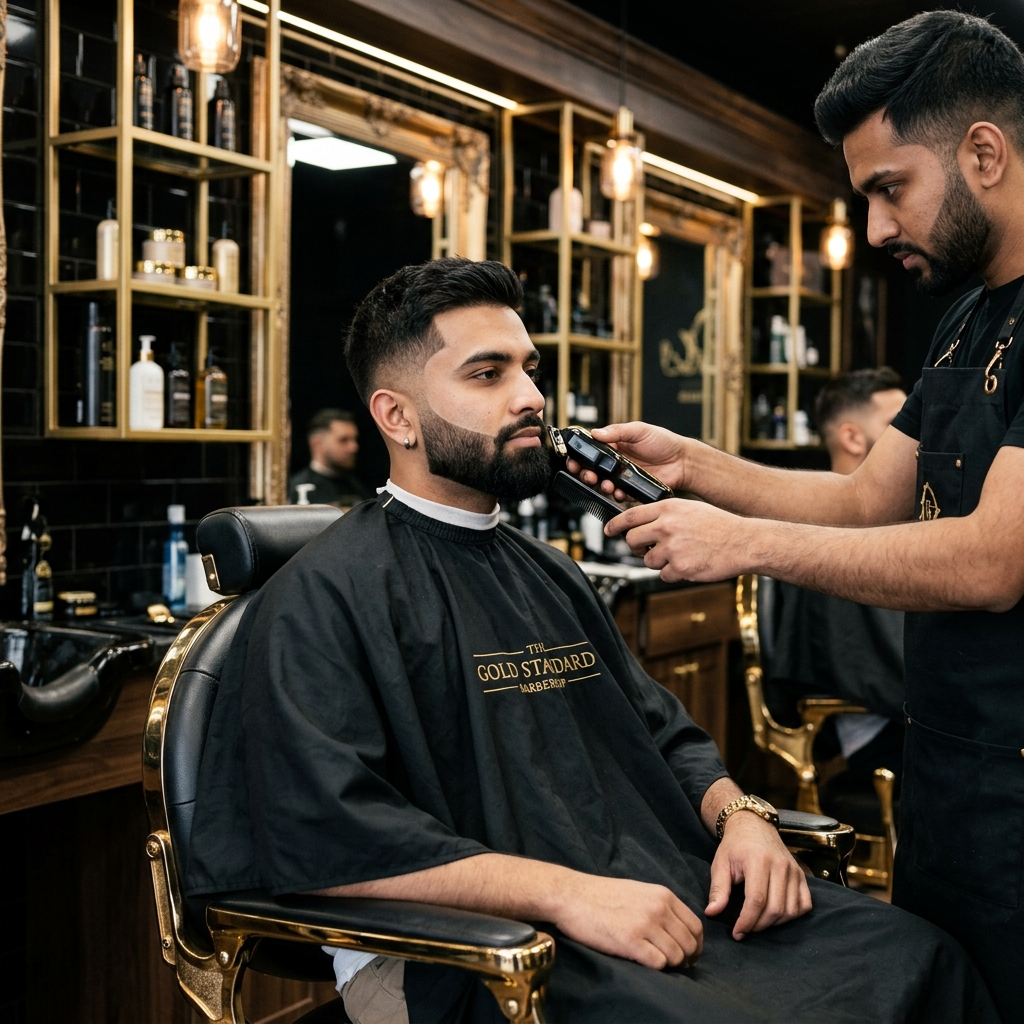 VIZILTI Salon specialist performing eyebrow threading with precision